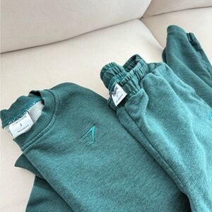 Gymshark Rest Day Sweats- Crew and Joggers in Teal Marl